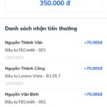 Danh sách nhận thưởng quà giới thiệu bạn bè